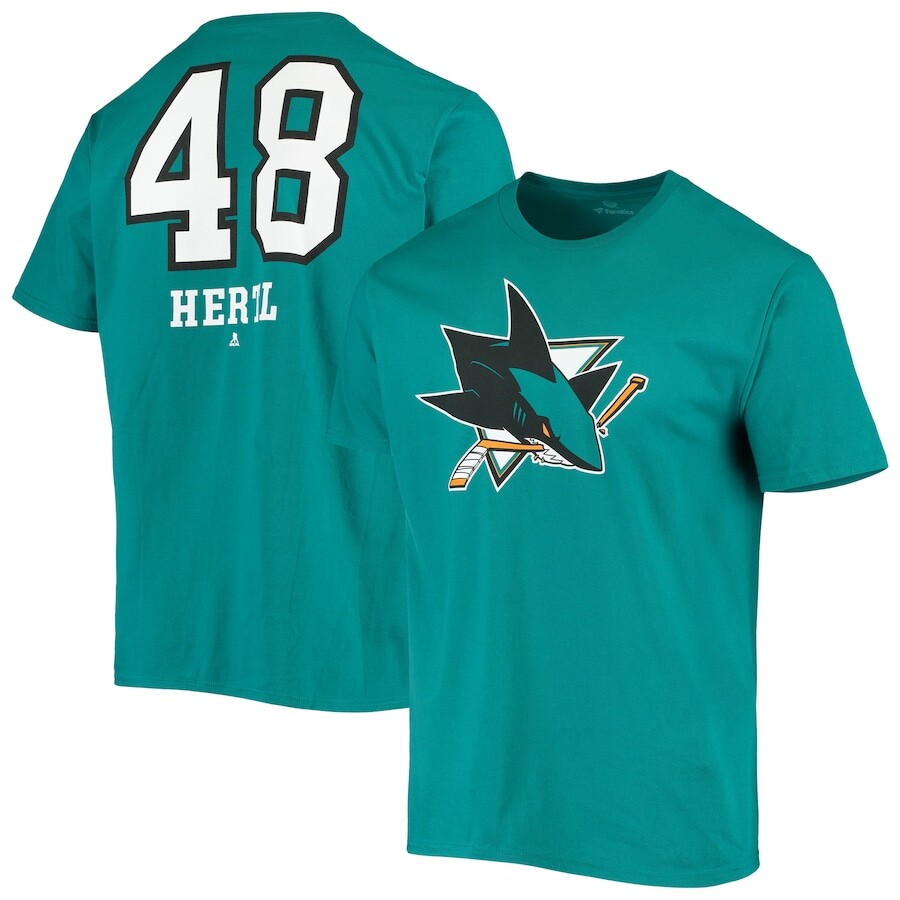 

Футболка с коротким рукавом Fanatics Branded San Jose Sharks, бирюзовый