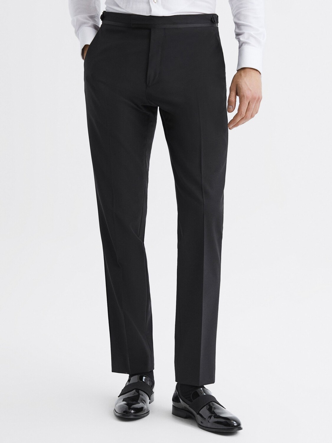 

Костюмные брюки Reiss Poker из смесовой шерсти, черные