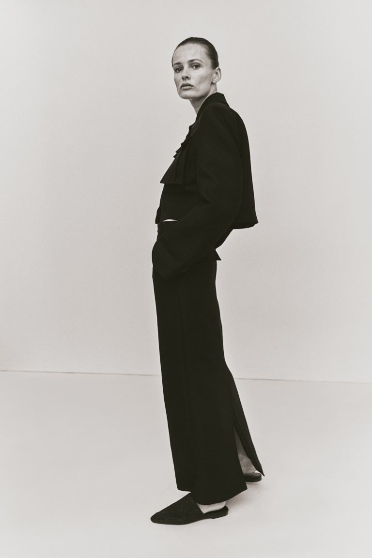 Длинная юбка H&M, черный юбка reserved с удлинением 40 размер