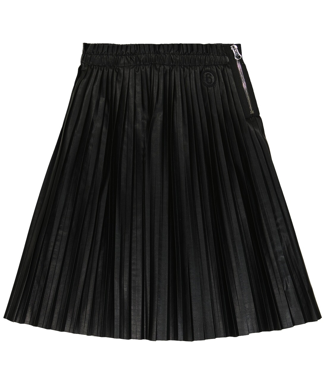 

Плиссированная юбка из искусственной кожи MM6 Maison Margiela, черный