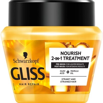 

Schwarzkopf Kur Oil Питательная кератиновая сыворотка + маска для восстановления волос с драгоценными косметическими маслами 300 мл, Gliss