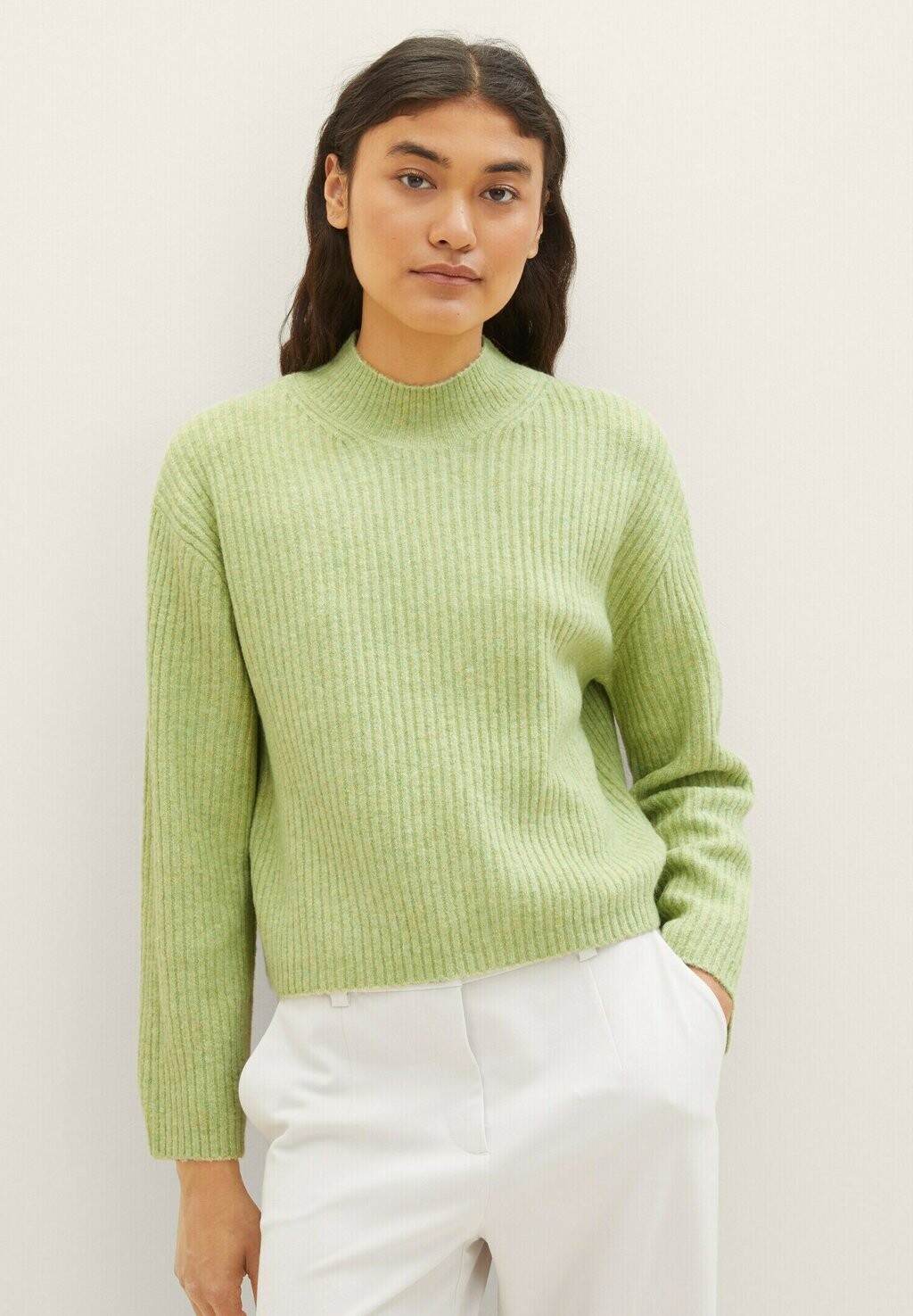 

Свитшот TOM TAILOR DENIM MOCK NECK, пыльно-грушево-зеленый меланж