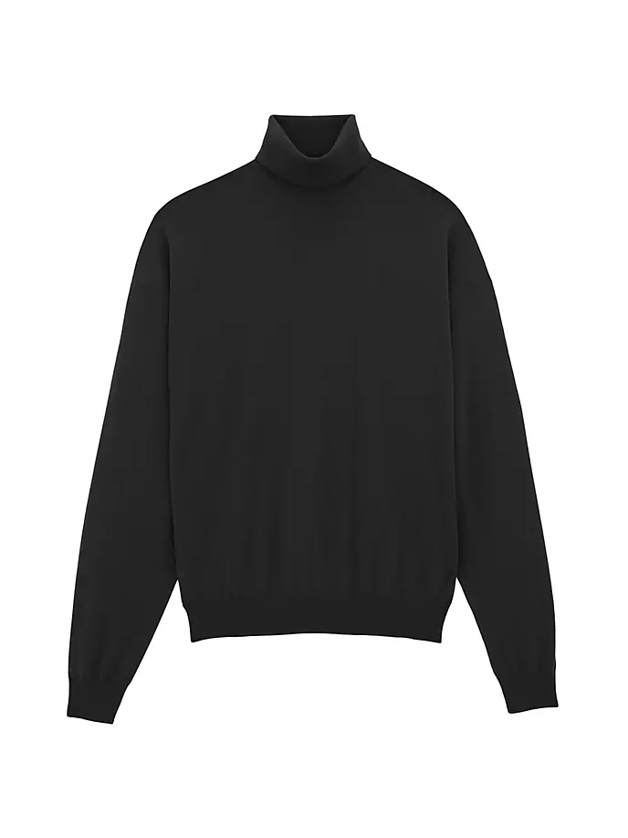 

Шерстяной свитер с высоким воротником Saint Laurent, черный