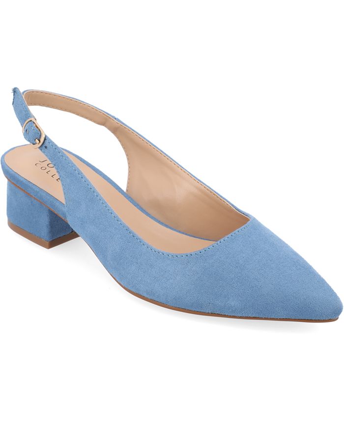 Женские туфли на каблуке Sylvia с открытой пяткой Journee Collection, синий