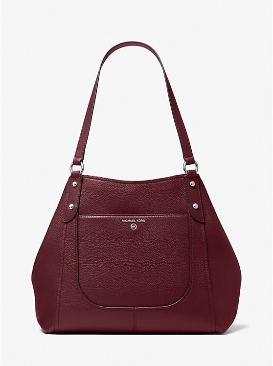

Большая сумка-тоут Molly из шагреневой кожи Michael Kors, бордовый