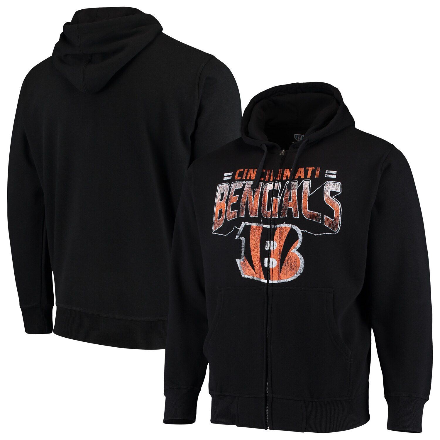 

Мужская черная толстовка с молнией во всю длину G-III Sports by Carl Banks Cincinnati Bengals Perfect Season