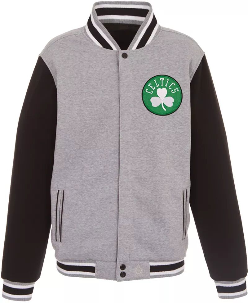 цена Мужская серая двусторонняя флисовая куртка Jh Design Boston Celtics