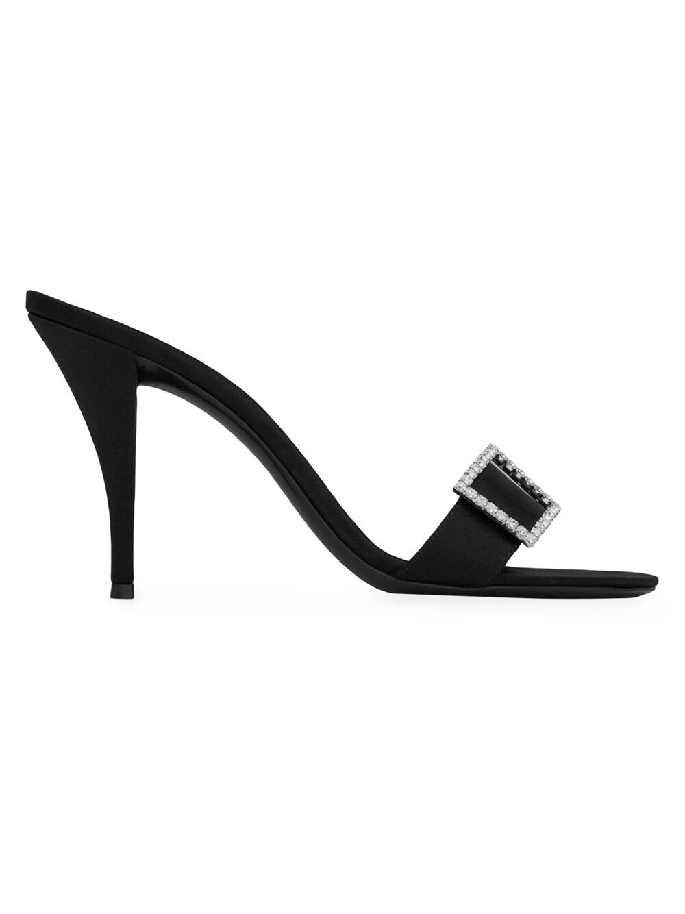 

Мюли Simone из атласного крепа Saint Laurent, черный