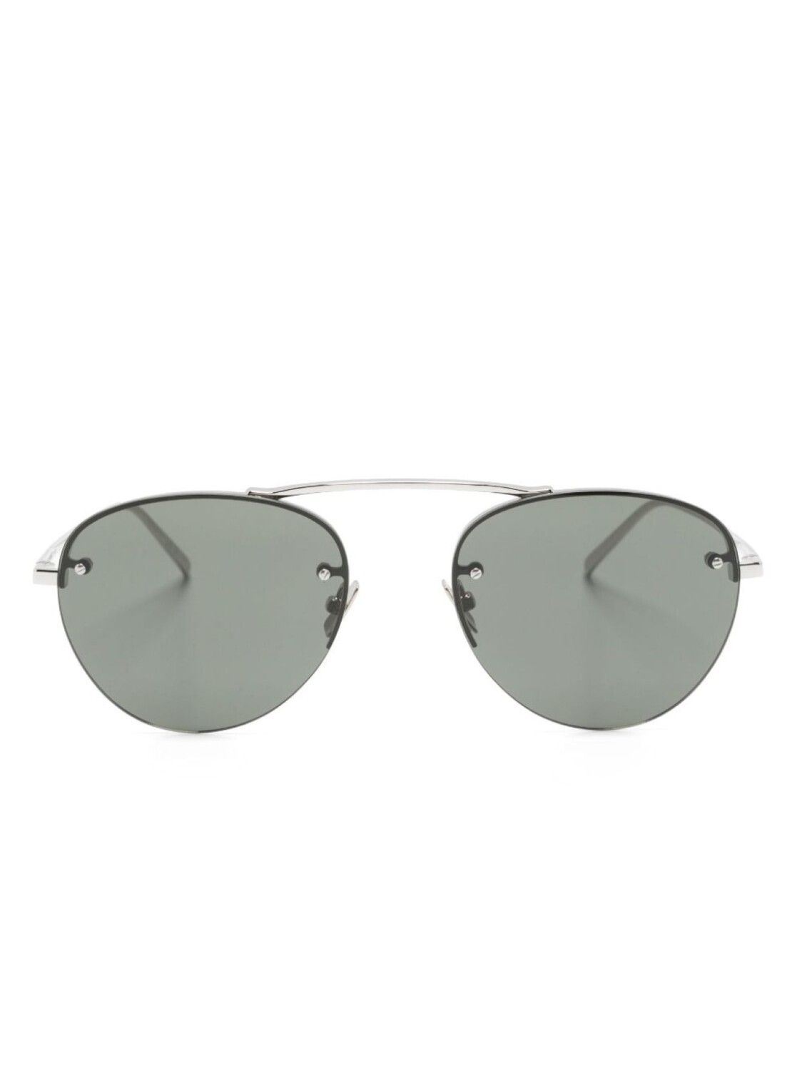 

Saint Laurent Eyewear солнцезащитные очки SL 575 в круглой оправе, серебристый