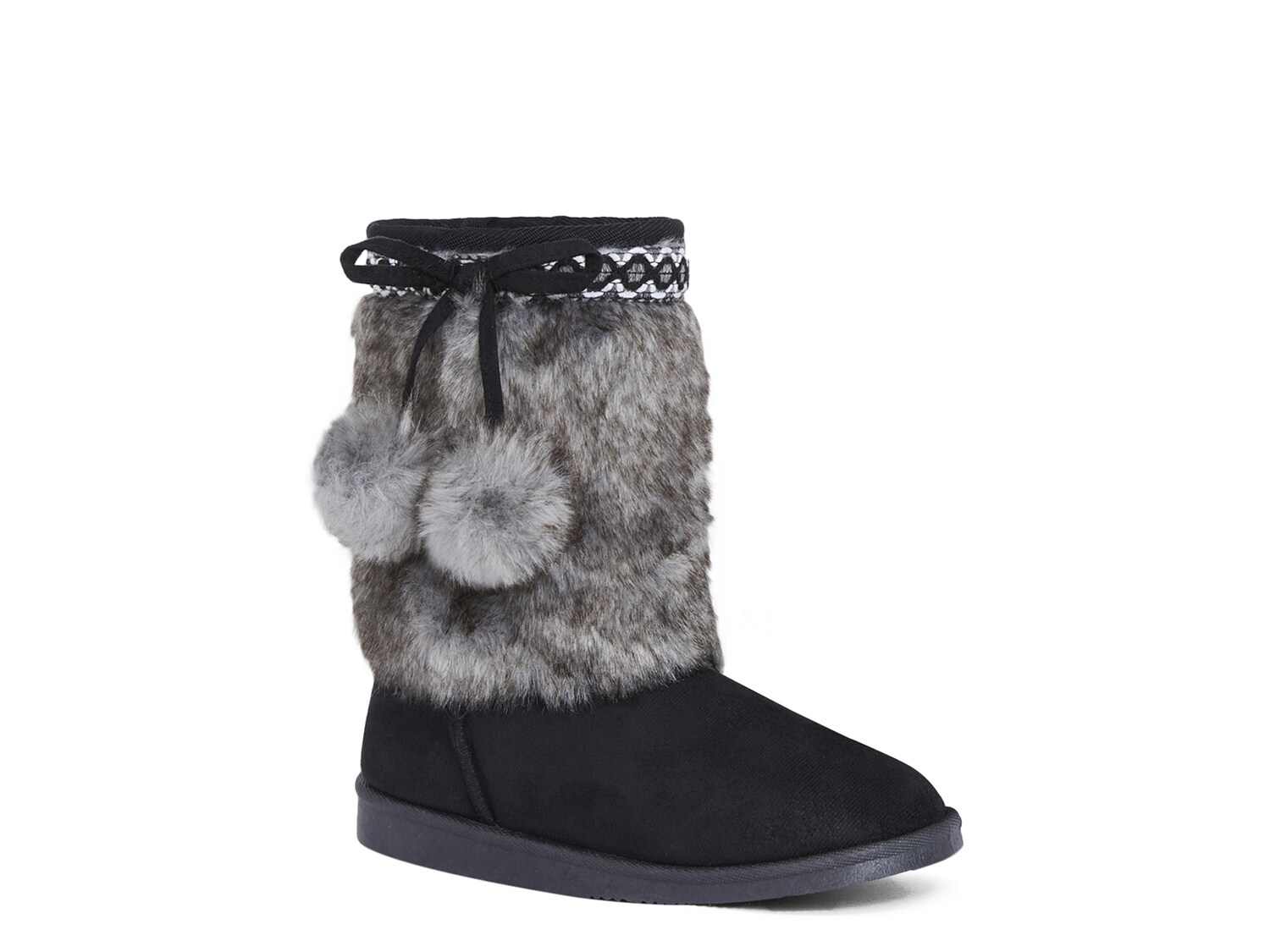 Ботинки Fabkids Fur Pom Fuzzy, черный 10cm fur ball key chain fur pompoms hat winter hats fur pom pom for shoes bag accessories with buttons