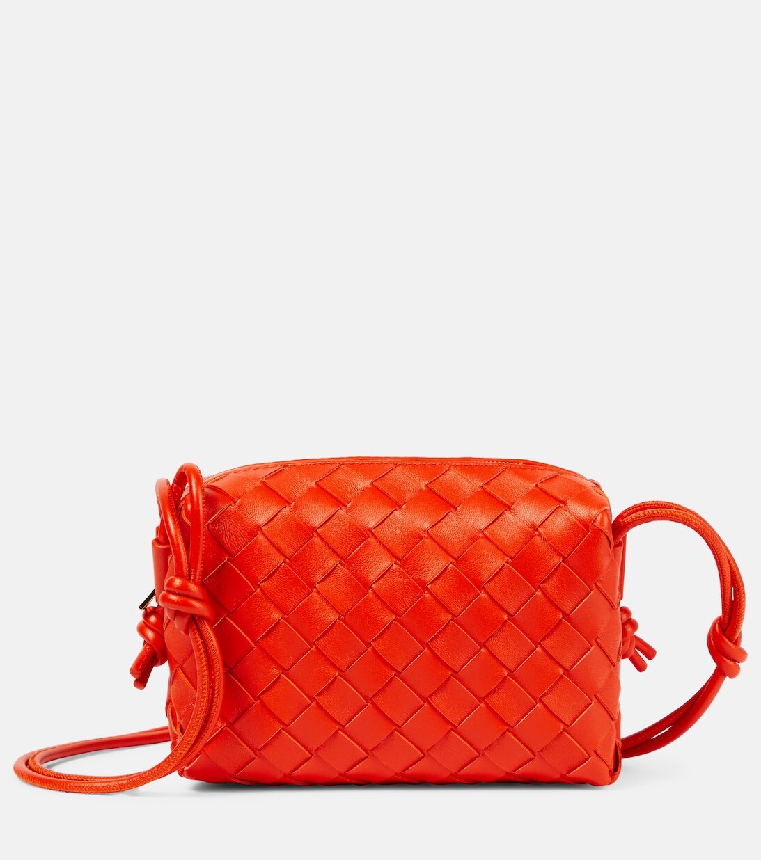 

Мини-сумка через плечо из кожи с петлей Bottega Veneta, оранжевый