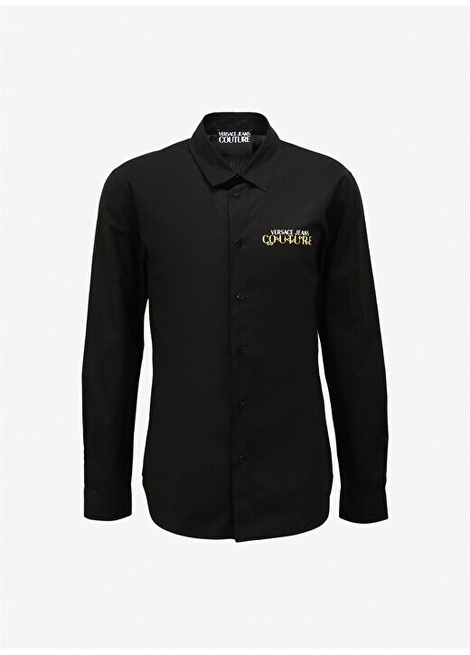 

Черная мужская рубашка с рубашечным воротником Slim Fit 75GALYS3CN002899 Versace Jeans Couture, черный