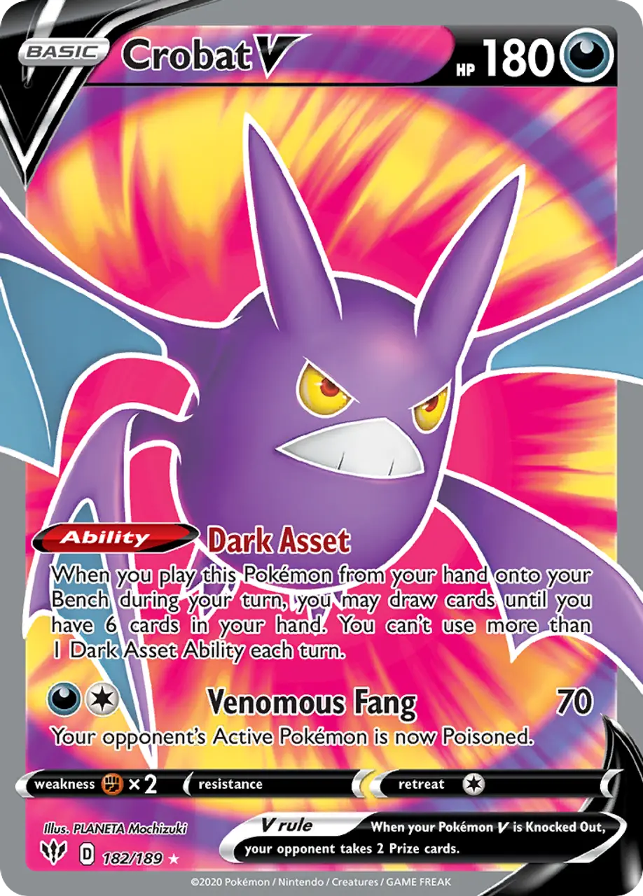 

Карточная игра Crobat V 182/189 - Darkness Ablaze Holofoil