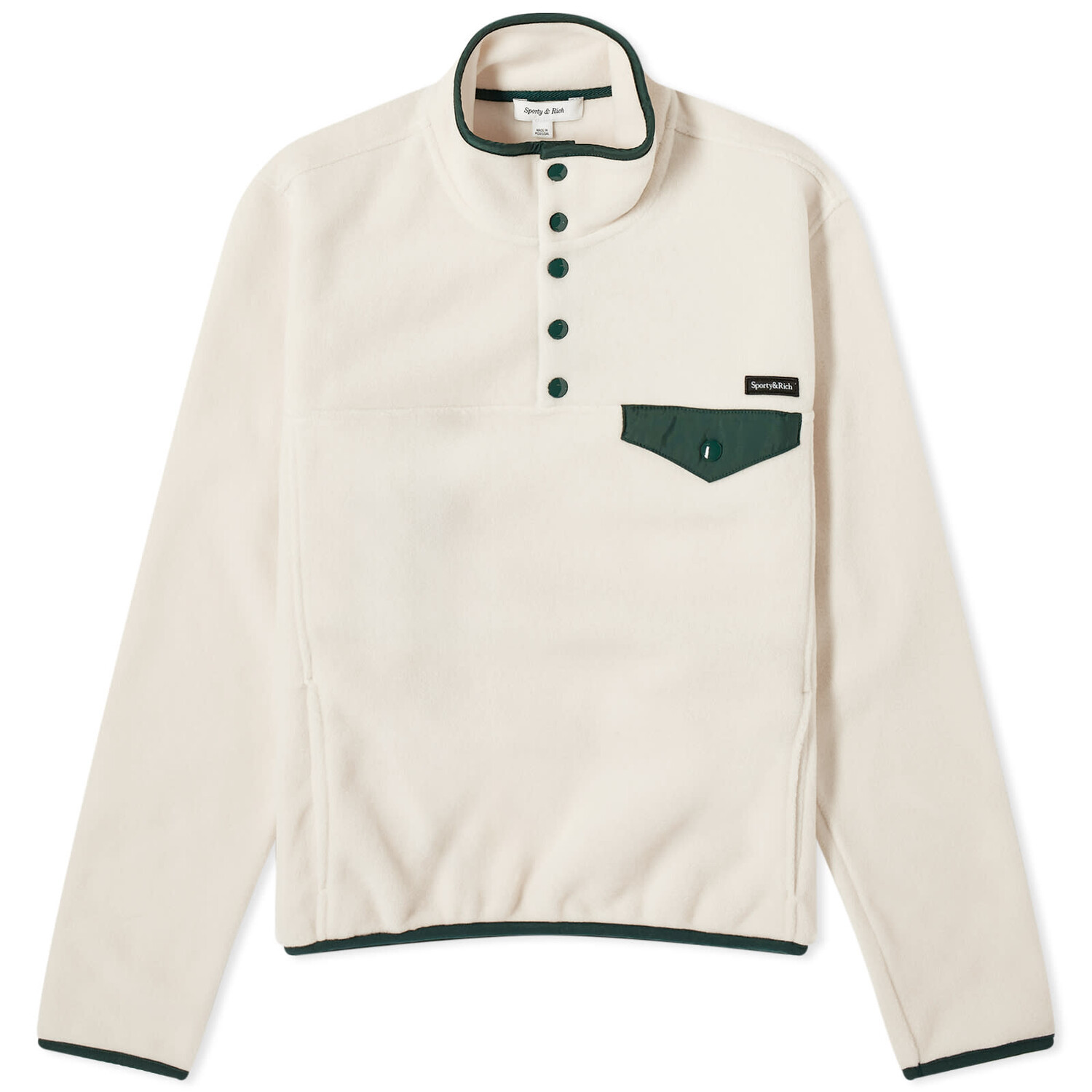 Толстовка Sporty & Rich Buttoned Polar Fleece, цвет Cream