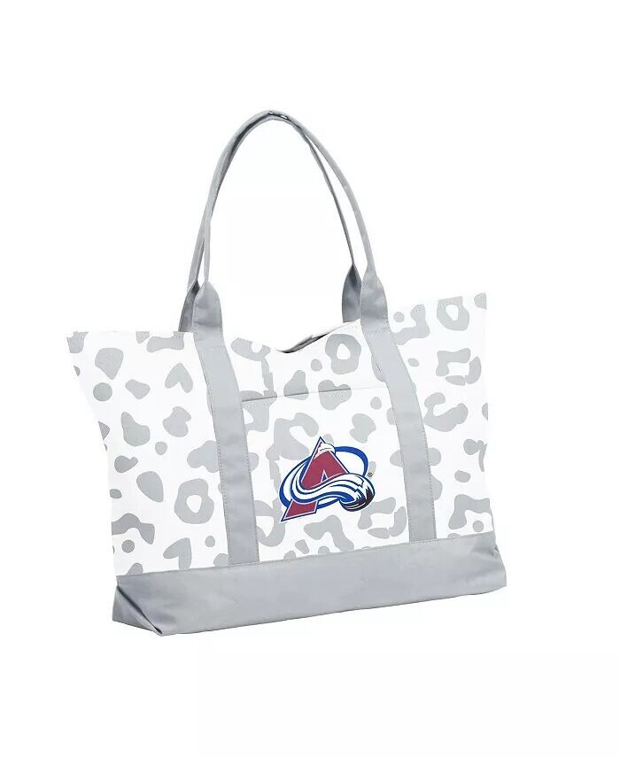 

Женская сумка-тоут Colorado Avalanche с леопардовым узором Logo Brands, белый
