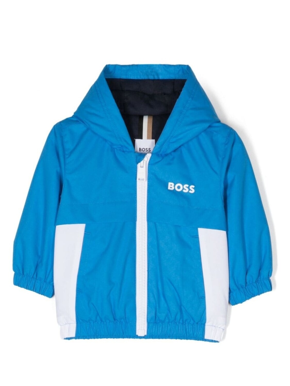 

BOSS Kidswear ветровка с капюшоном и логотипом, синий