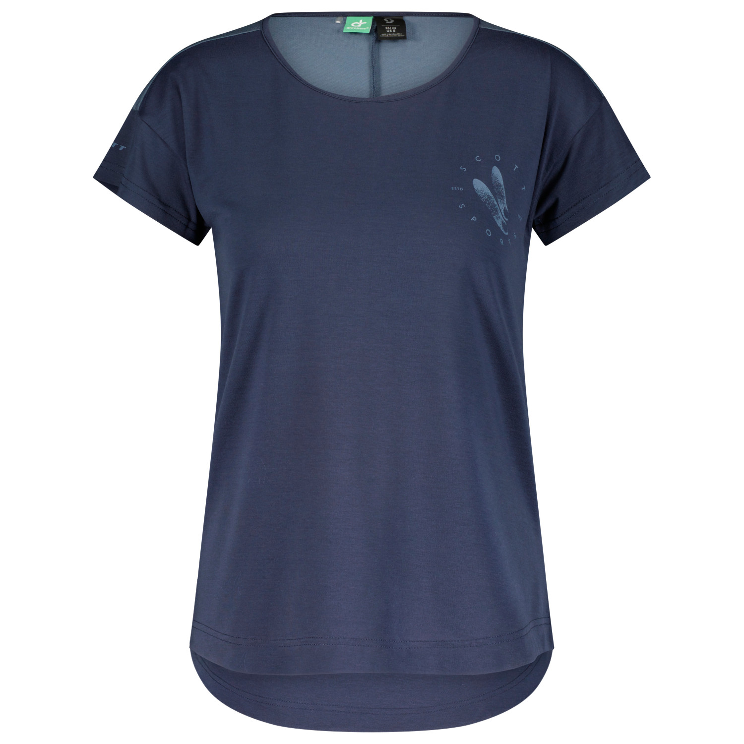 Функциональная рубашка Scott Women's Trail Flow Dri S/S Shirt, цвет Dark Blue/Metal Blue