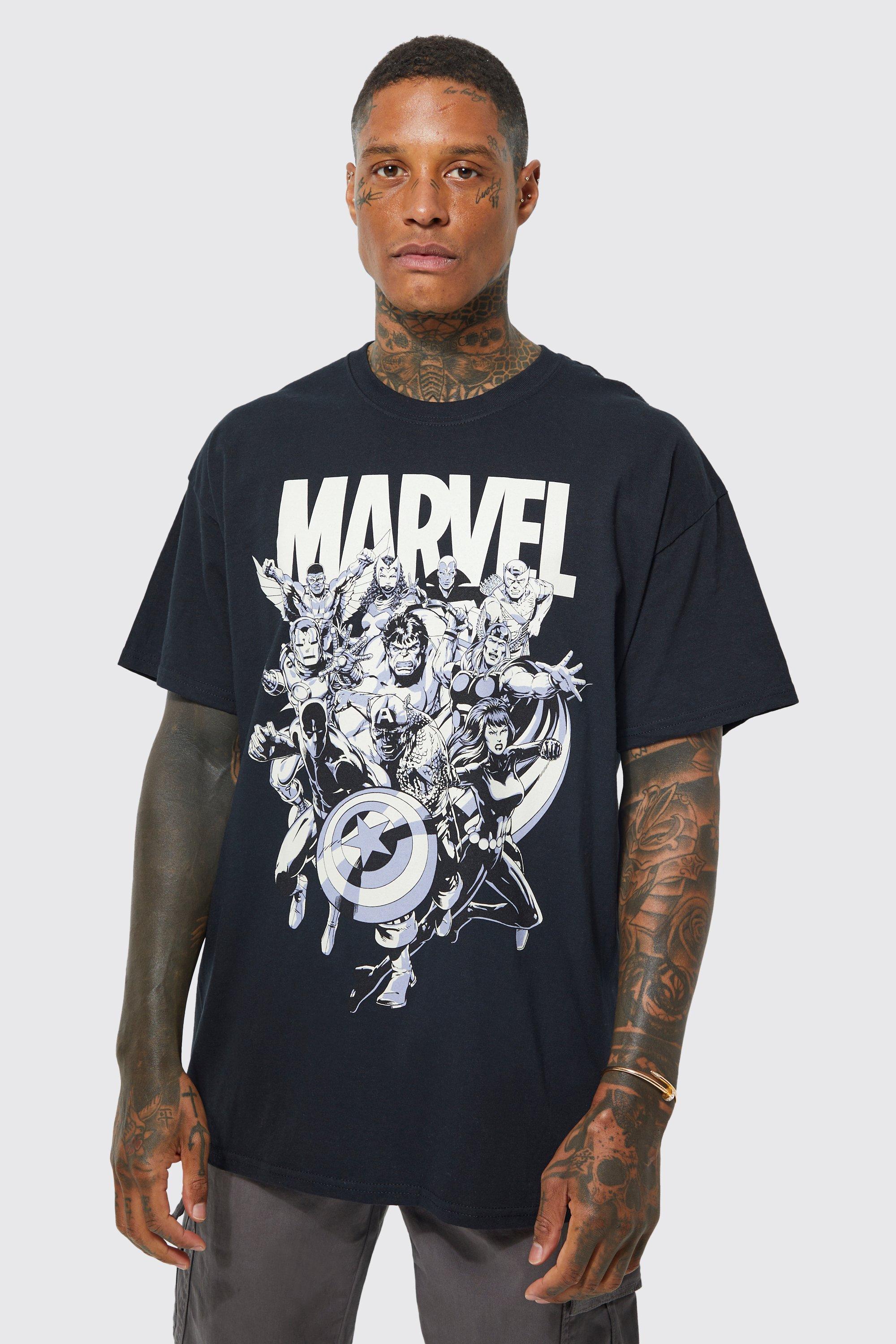 

Большая футболка с лицензией marvel avengers Boohoo, черный