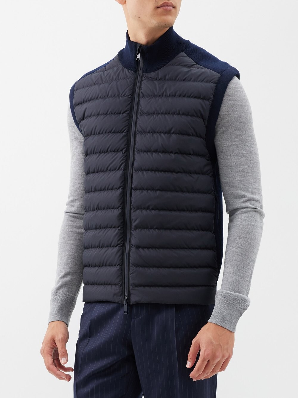 

Стеганый жилет из смесовой шерсти ZEGNA, черный