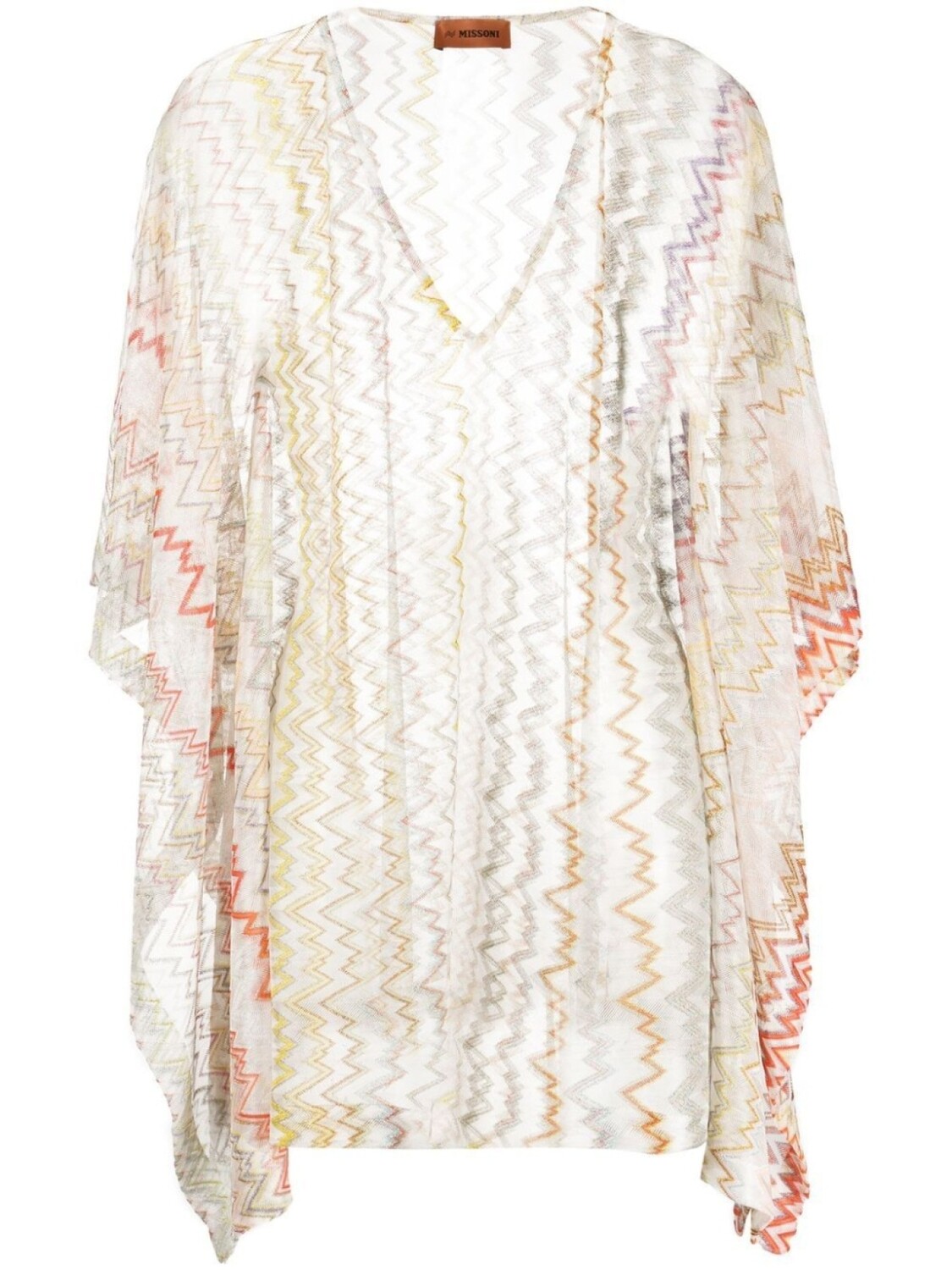 

Missoni полупрозрачная туника с узором зигзаг, белый