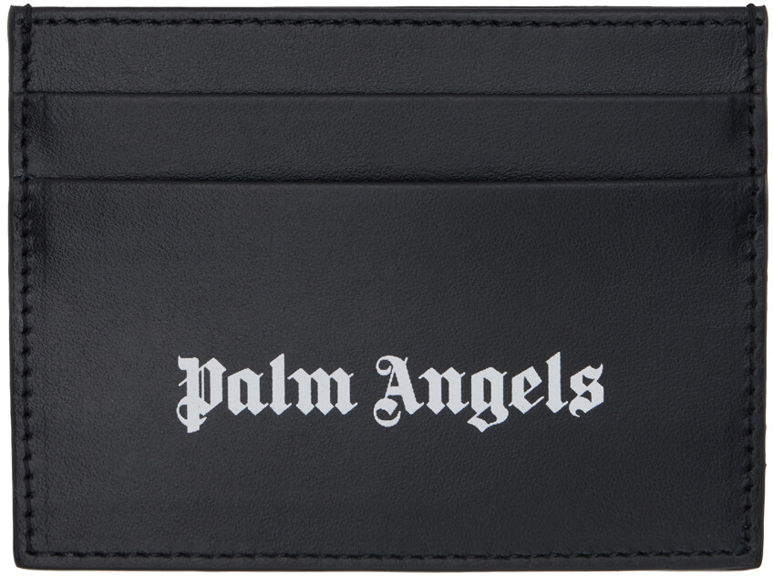 

Визитница с черным логотипом Palm Angels, цвет Black/White