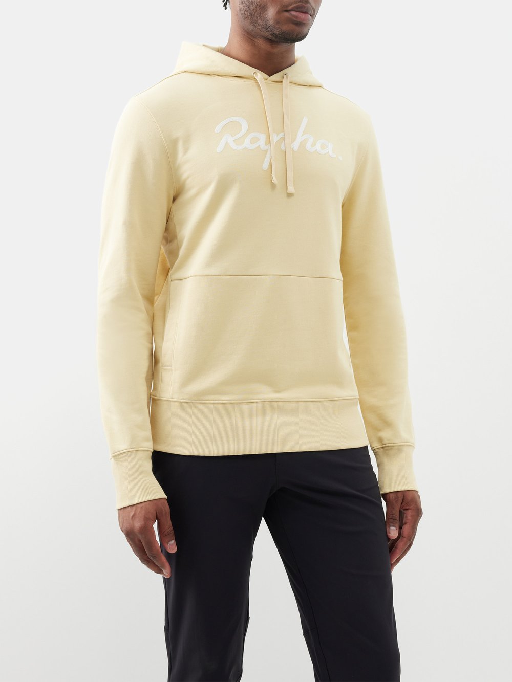 Толстовка из хлопкового джерси с вышитым логотипом Rapha, бежевый двойные брюки с тиснением песочно бежевого цвета kayra
