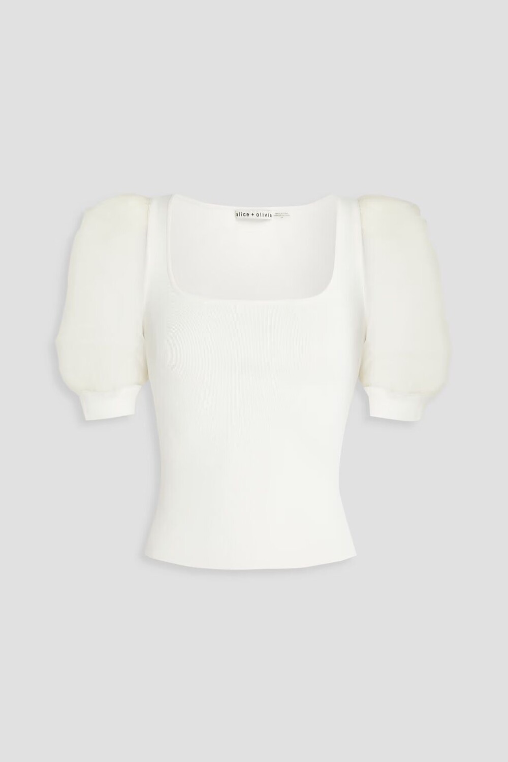 

Топ-понте с вставками из органзы Alice + Olivia, цвет Off-white