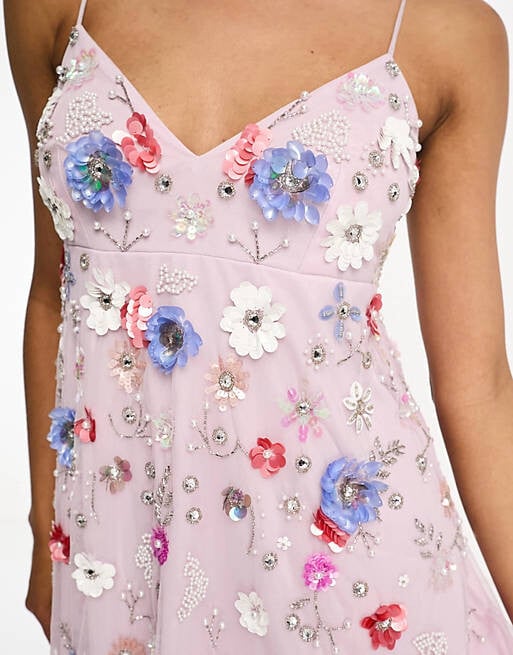 

Платье мини Miss Selfridge Premium с цветочным узором и цветочным принтом