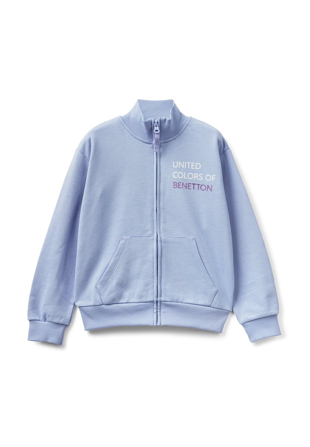 

Толстовка на молнии With Zip And Collar United Colors of Benetton, фиолетовый