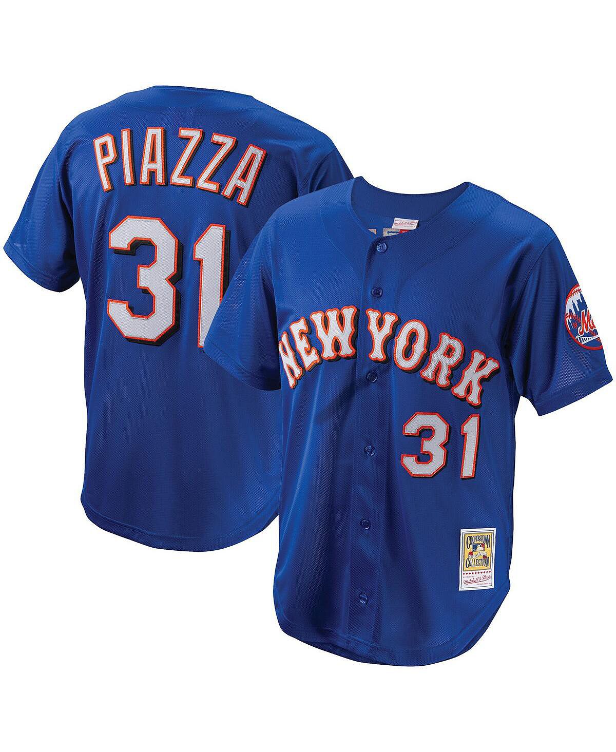 

Мужское джерси на пуговицах Mike Piazza Royal New York Mets Cooperstown Collection, сетчатое тренировочное джерси с ватиновым принтом Mitchell & Ness