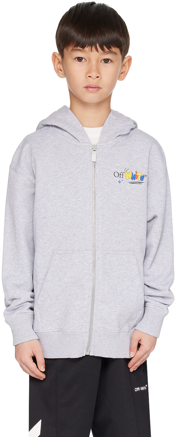 

Детская серая забавная толстовка с капюшоном Off-White, Серый