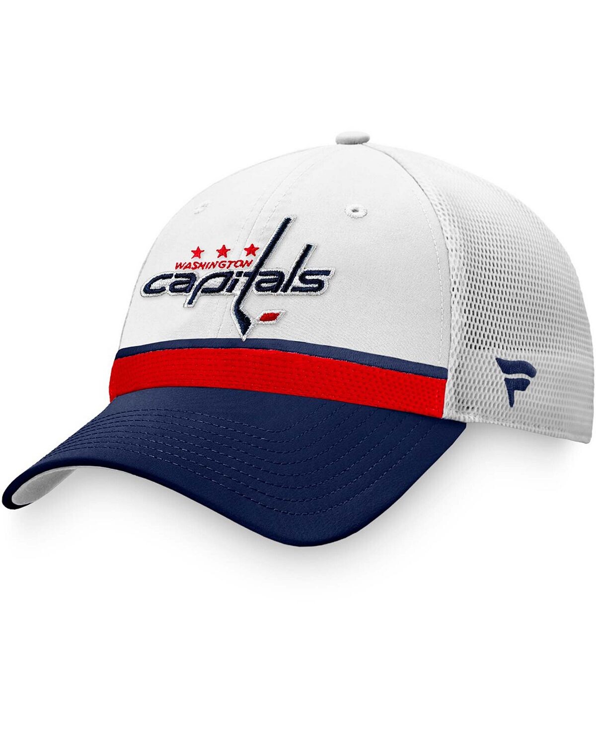 

Фирменная мужская белая/темно-синяя бейсболка Washington Capitals NHL Draft Authentic Pro On Stage Trucker Snapback 2021 Fanatics