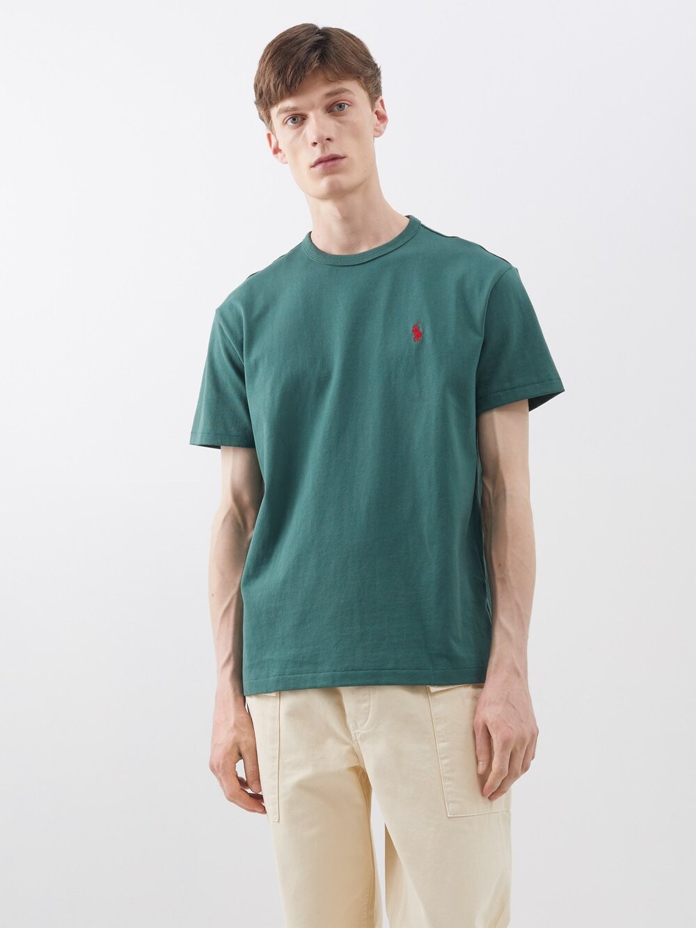 

Футболка классического кроя из хлопкового джерси Polo Ralph Lauren, зеленый