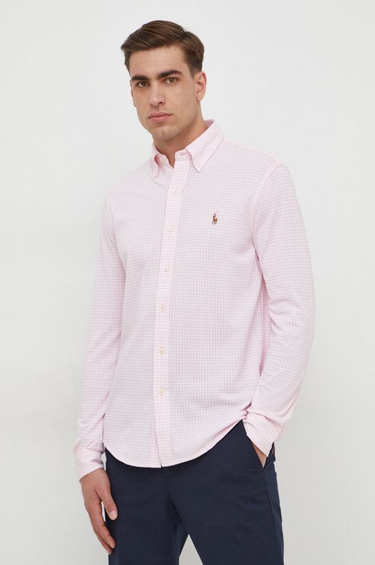 Хлопчатобумажную рубашку Polo Ralph Lauren, розовый