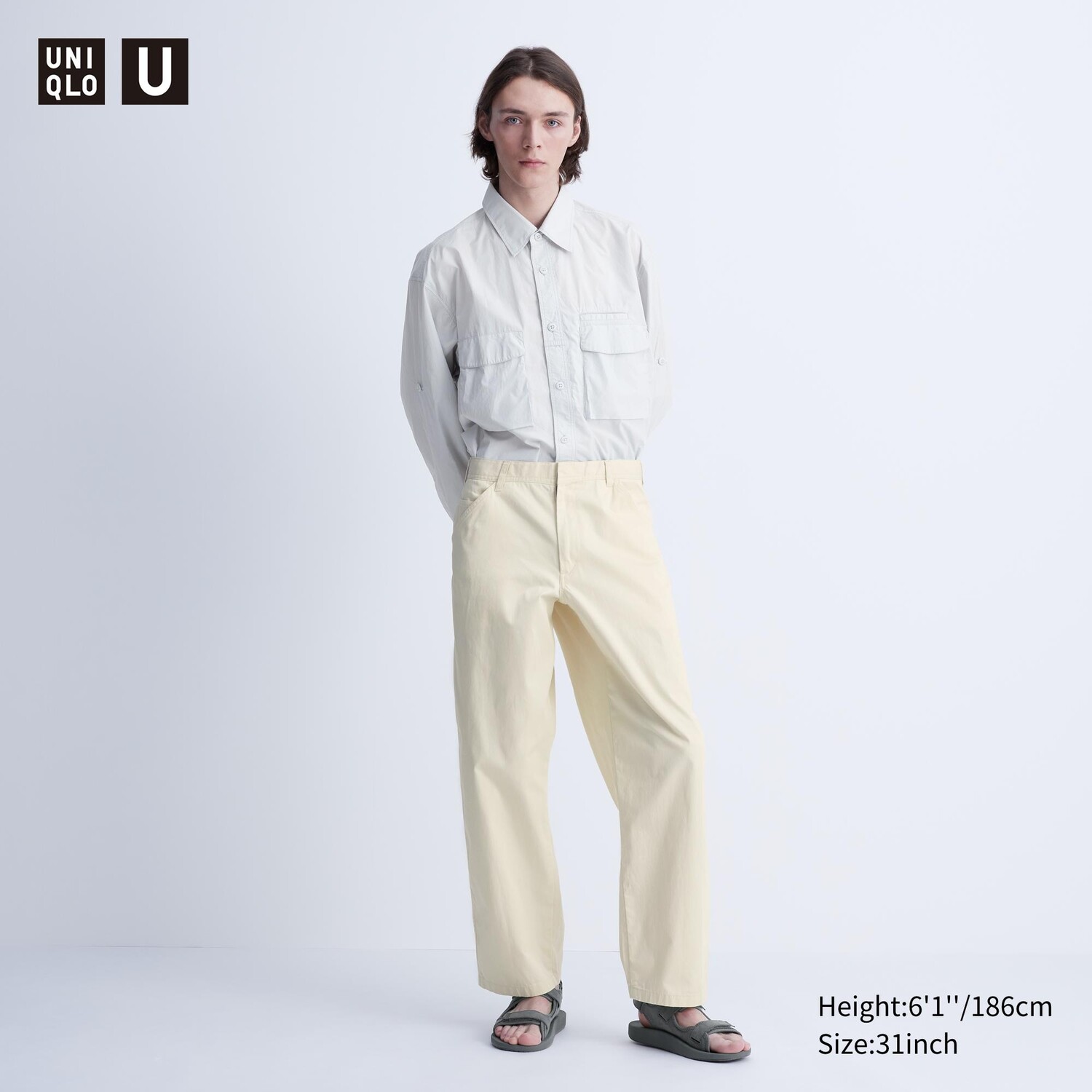 

Широкие брюки-чиносы UNIQLO, слоновая кость