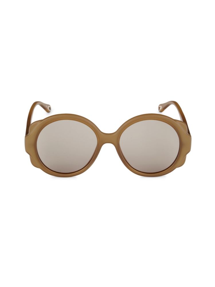 

Круглые солнцезащитные очки 55MM Chloé, цвет Tan