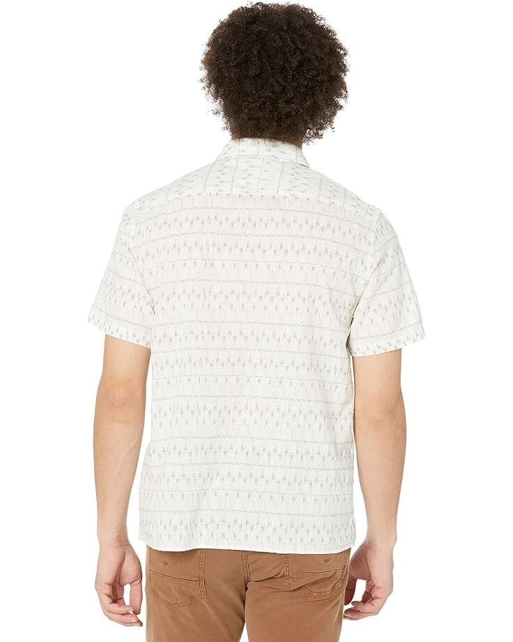 

Рубашка Billy Reid Short Sleeve Treme Block Shirt, цвет White/Stone Grey