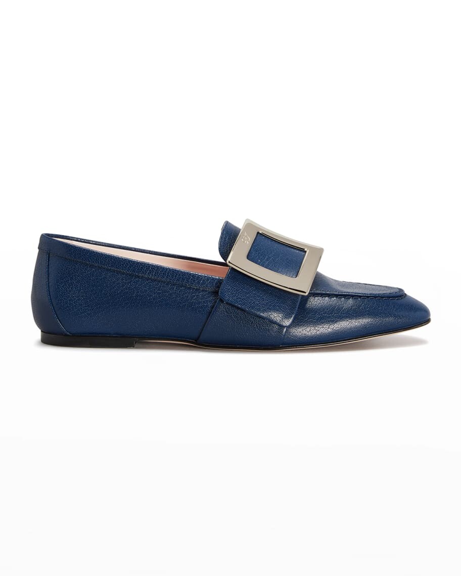 

Кожаные лоферы на плоской подошве с пряжкой Roger Vivier