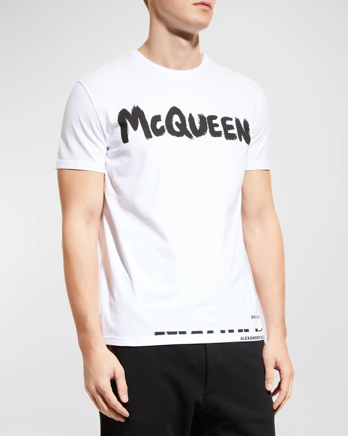 

Мужская футболка с логотипом в стиле граффити Alexander McQueen, цвет White/Mix