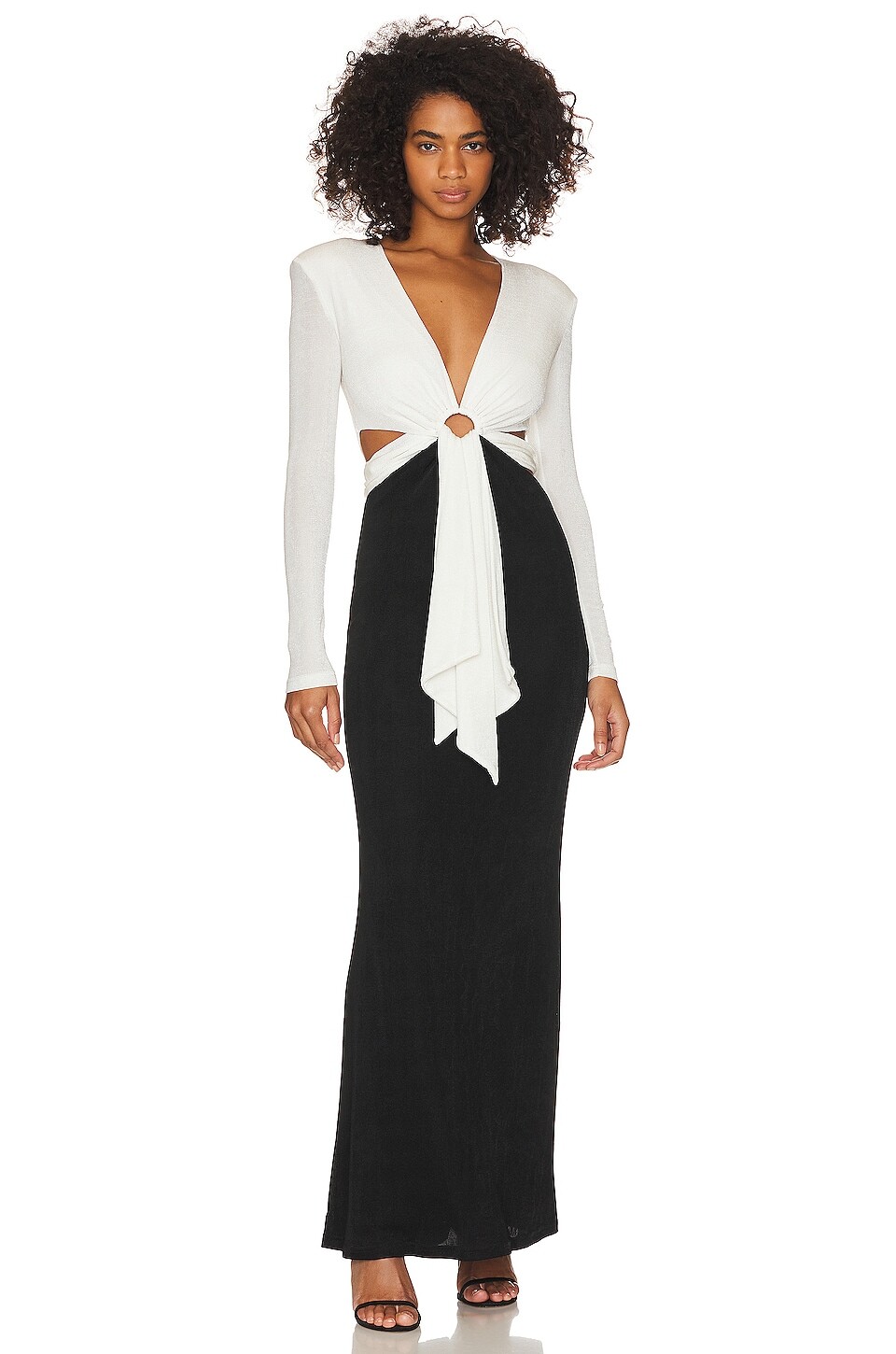 

Платье MISHA Aldina Contrast Slinky Gown, цвет Ivory & Black