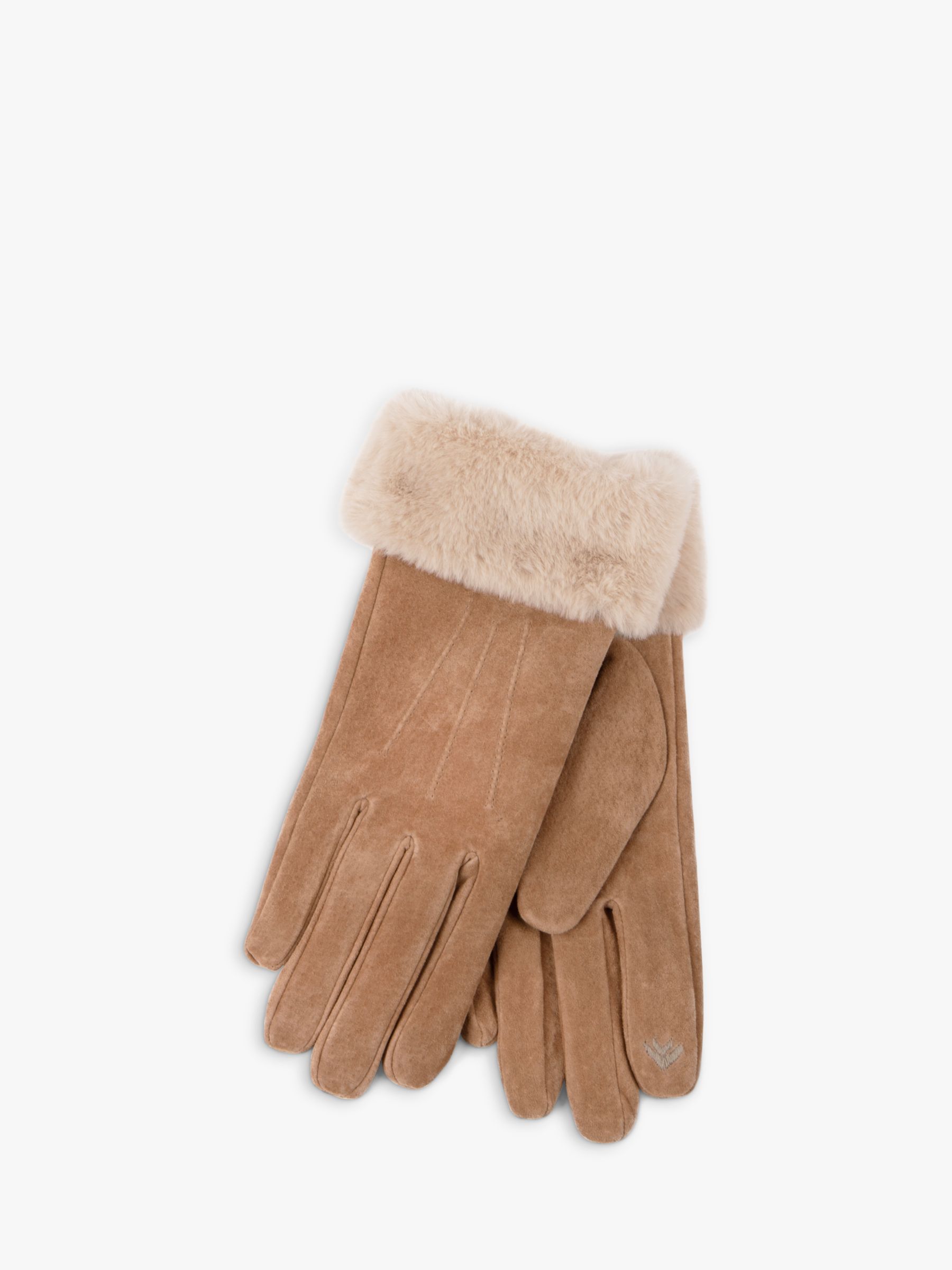 Трехточечные замшевые перчатки с манжетами из искусственного меха totes, тан кожаные перчатки премиум класса с тремя точками totes черный