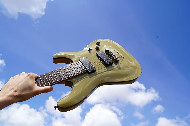 Электрогитара Schecter Diamond Series PROTOTYPE Demon-7 Gloss Olive Green 7-String Electric Guitar
