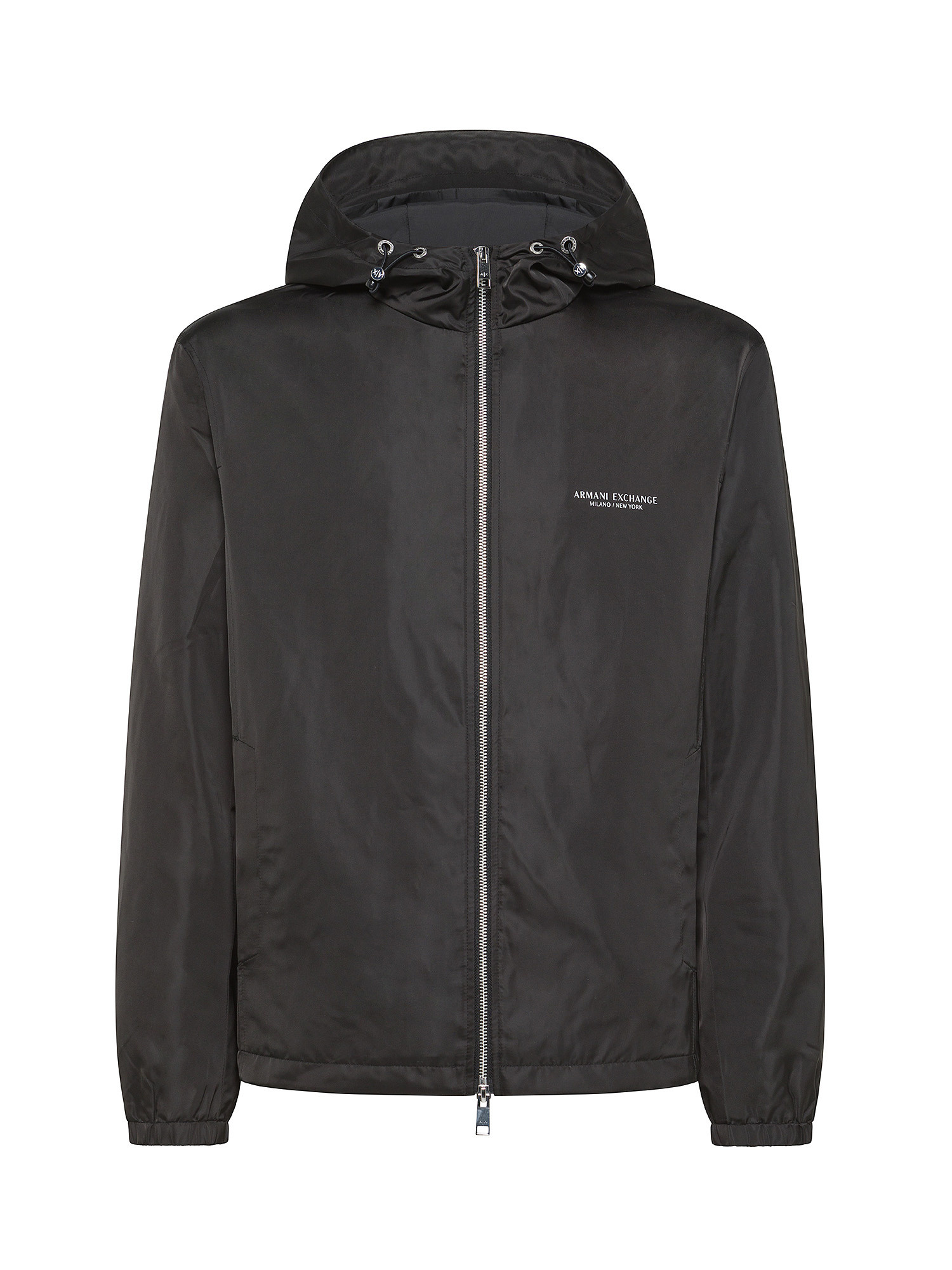 Armani Exchange Куртка с капюшоном и логотипом, черный