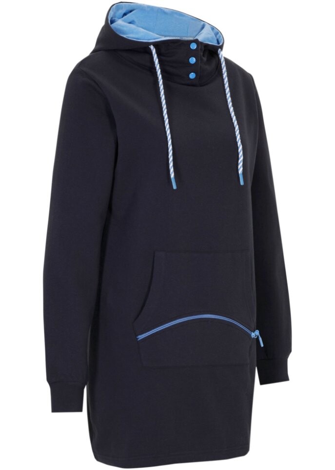 

Удлиненная толстовка с карманом Bpc Bonprix Collection, синий