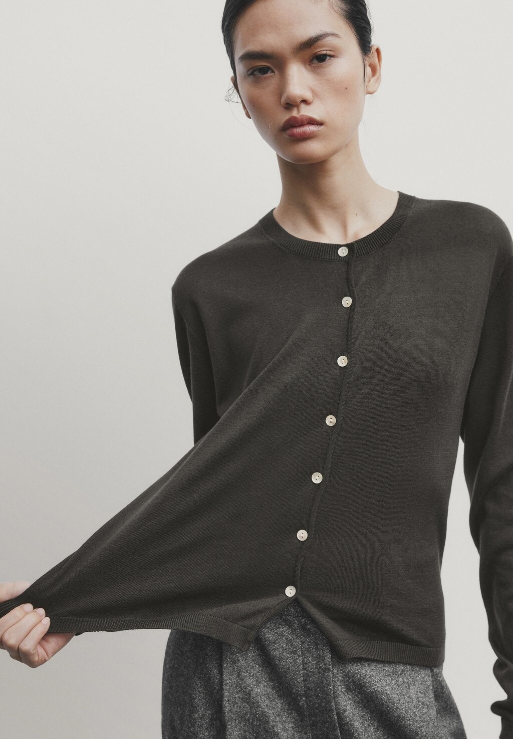 

Кардиган Massimo Dutti, цвет dark green