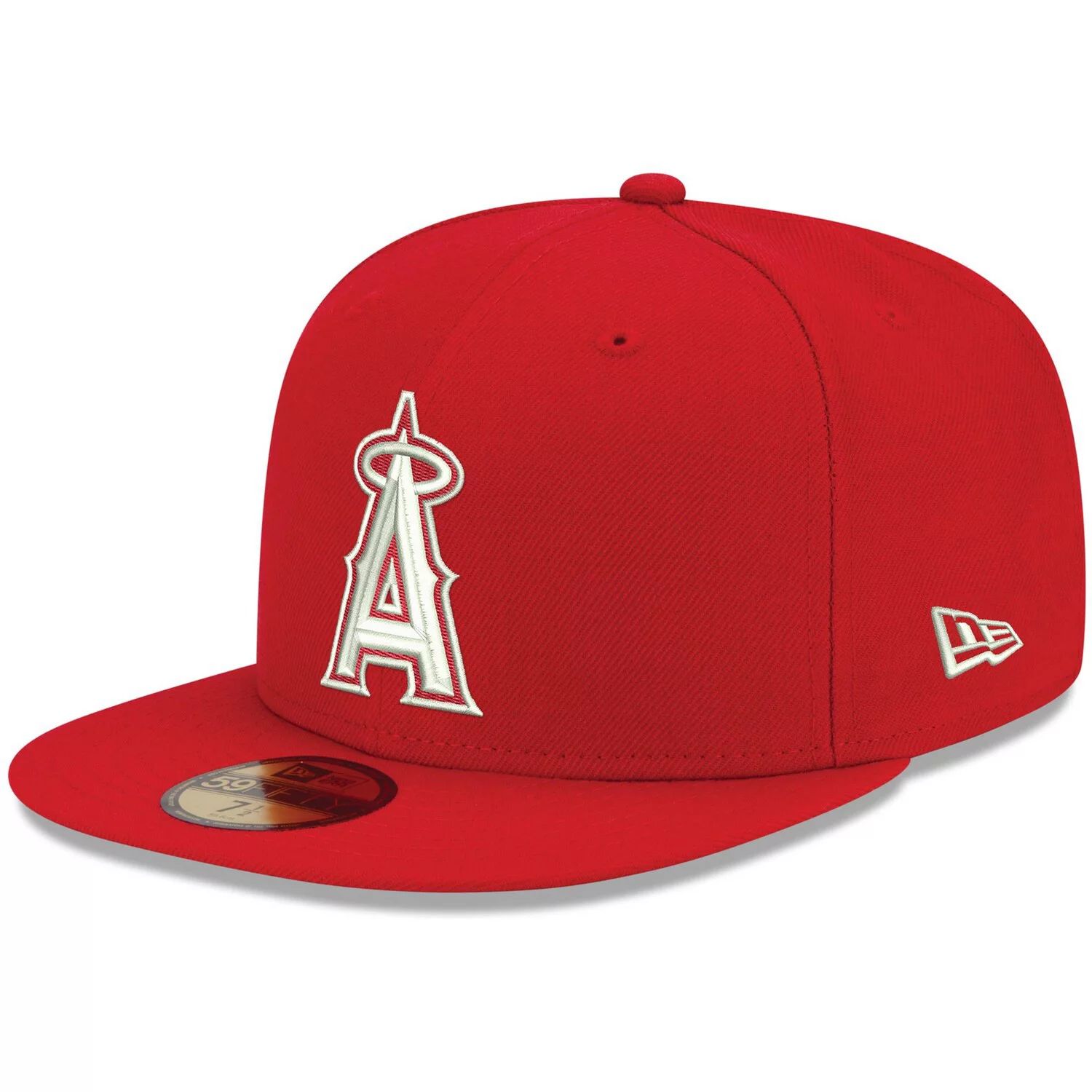 Мужская приталенная шляпа New Era Red Los Angeles Angels с белым логотипом 59FIFTY