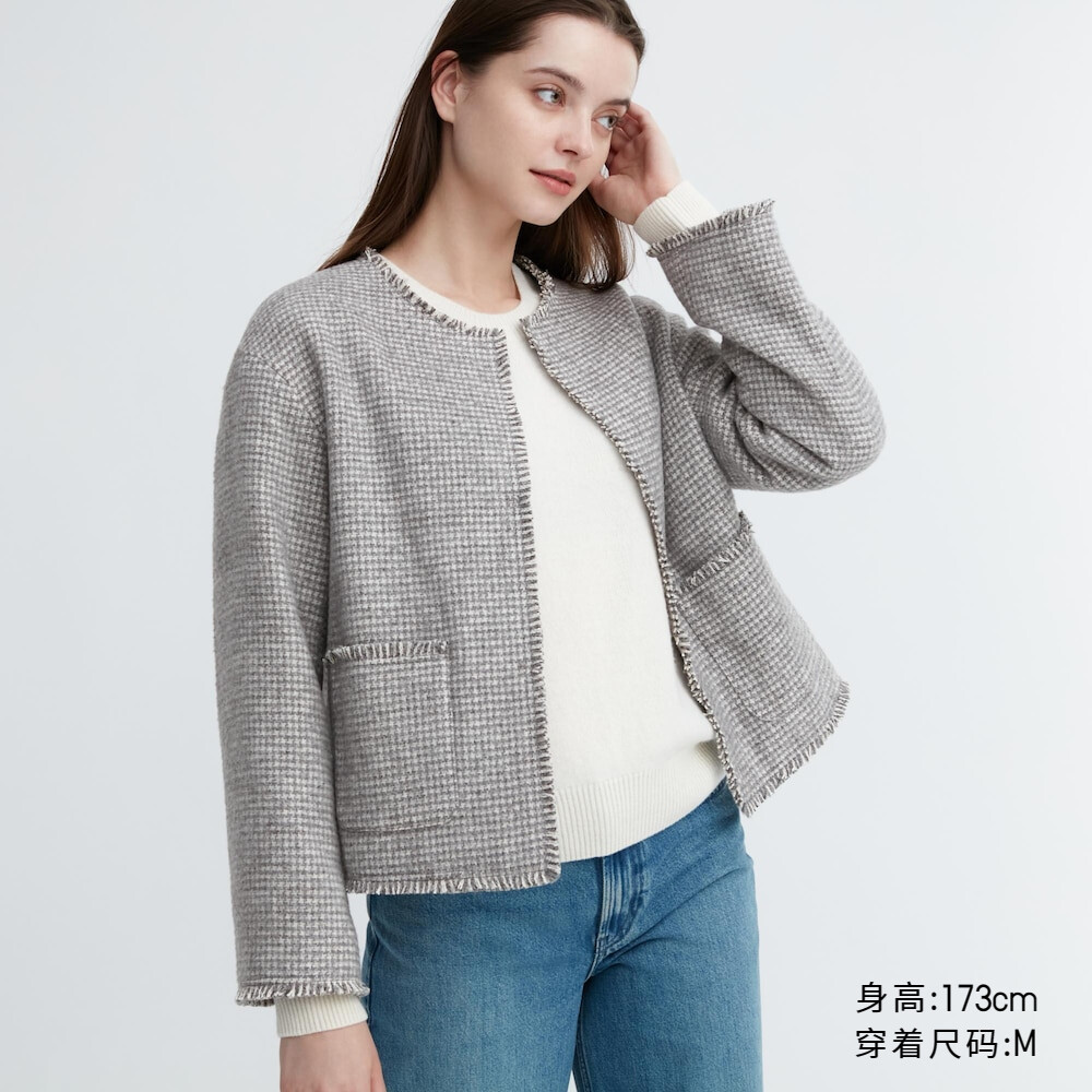 

Женский жакет Uniqlo свободная посадка, серый