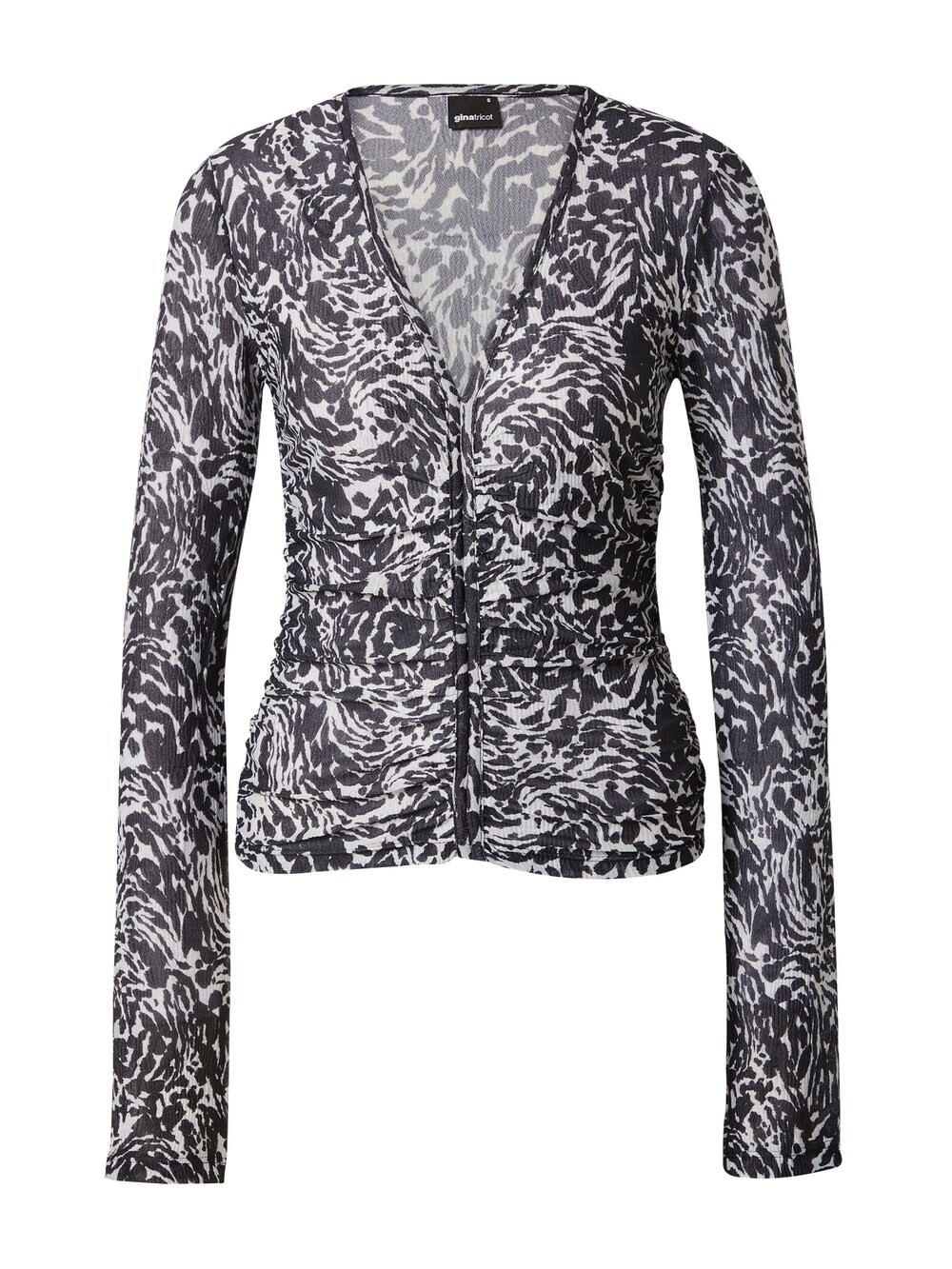 

Рубашка Gina Tricot Lexie, черно-белый