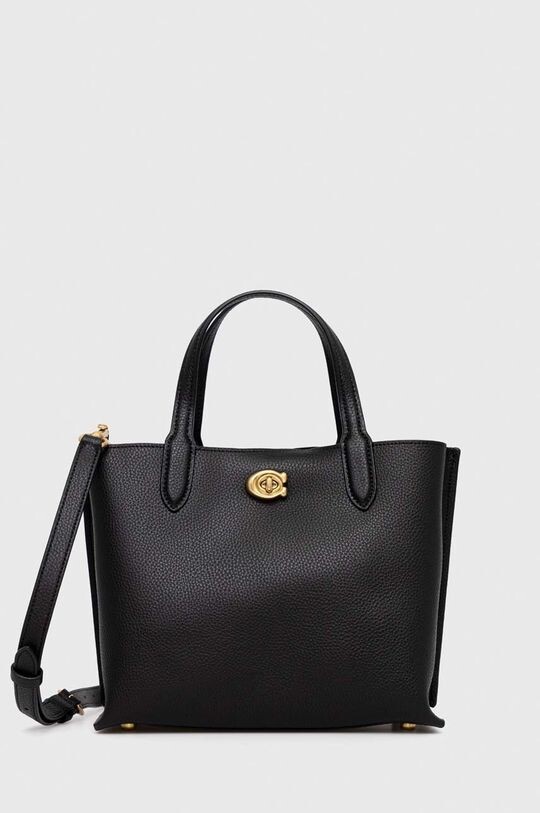 

Кожаная сумка Willow Tote Coach, черный