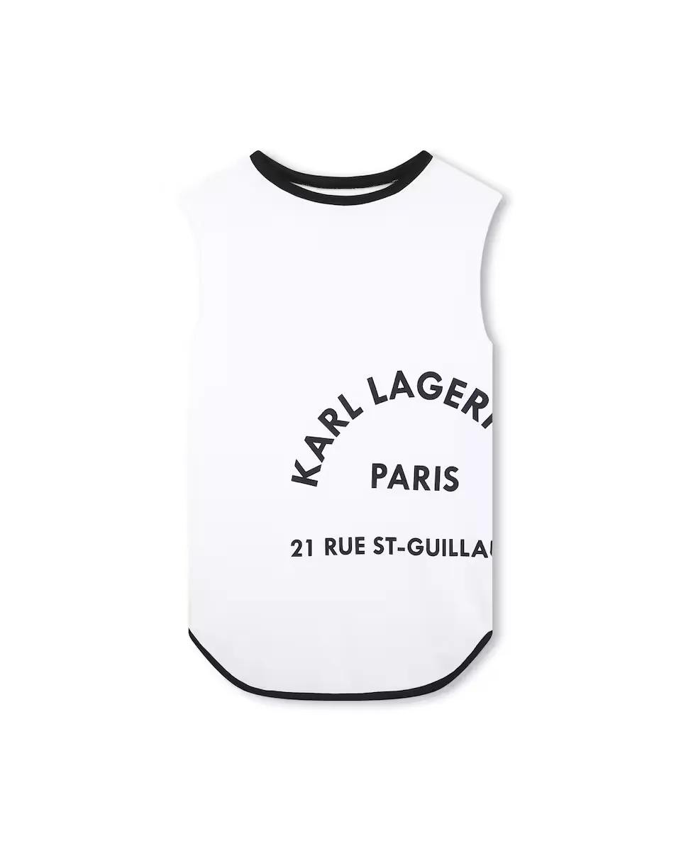

Хлопковое платье без рукавов для девочки Karl Lagerfeld Kids, белый